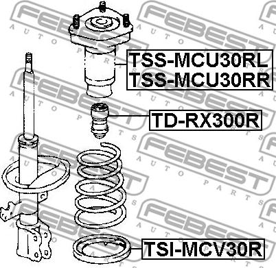 Febest TSS-MCU30RR - Top Strut Mounting onlydrive.pro