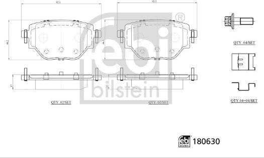 Febi Bilstein 180630 - Brake Pad Set, disc brake onlydrive.pro