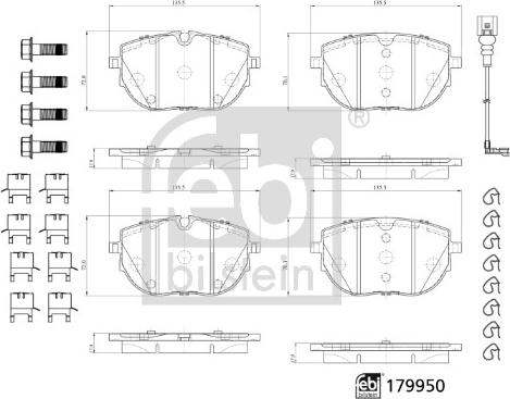 Febi Bilstein 179950 - Piduriklotsi komplekt,ketaspidur onlydrive.pro