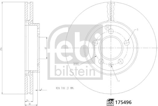 Febi Bilstein 175496 - Тормозной диск onlydrive.pro