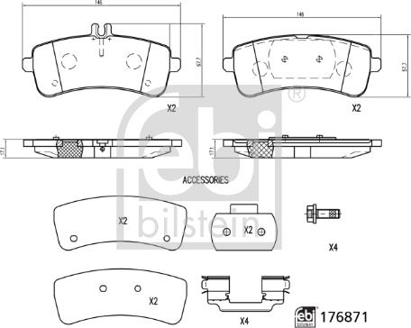 Febi Bilstein 176871 - Piduriklotsi komplekt,ketaspidur onlydrive.pro