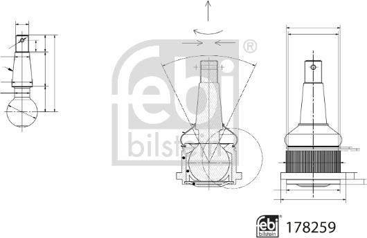 Febi Bilstein 178259 - Balst / Virzošais šarnīrs onlydrive.pro