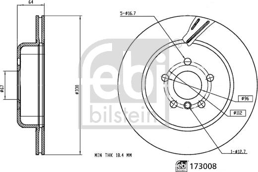 Febi Bilstein 173008 - Тормозной диск onlydrive.pro