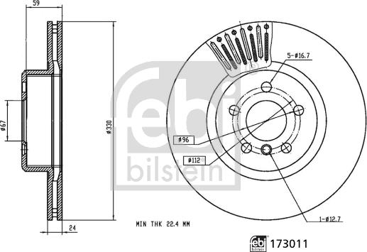 Febi Bilstein 173011 - Тормозной диск onlydrive.pro