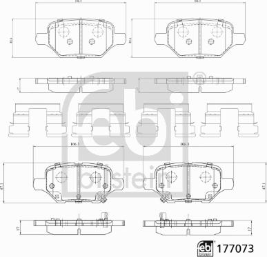 Febi Bilstein 177073 - Brake Pad Set, disc brake onlydrive.pro