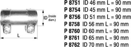 Fenno P8762 - Pipe Connector, exhaust system onlydrive.pro