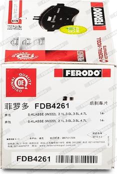 Ferodo FDB4261 - Тормозные колодки, дисковые, комплект onlydrive.pro