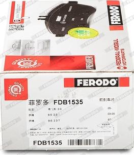 Ferodo FDB1535 - Brake Pad Set, disc brake onlydrive.pro