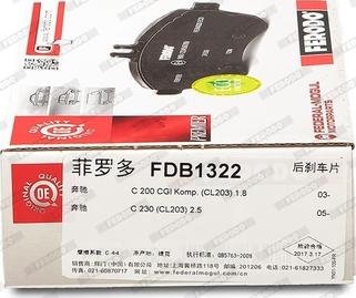 Ferodo FDB1322 - Brake Pad Set, disc brake onlydrive.pro