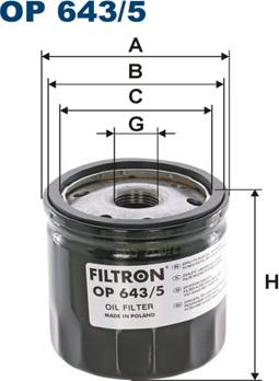 Filtron OP643/5 - Öljynsuodatin onlydrive.pro