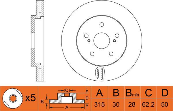 Blue Print ADT343215 - Brake Disc onlydrive.pro