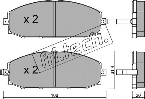 Fri.Tech. 422.0 - Brake Pad Set, disc brake onlydrive.pro