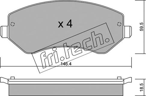 Fri.Tech. 540.0 - Bremžu uzliku kompl., Disku bremzes onlydrive.pro