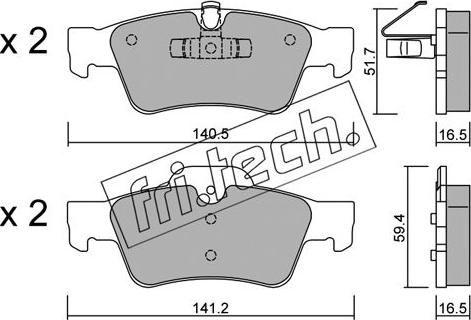 Fri.Tech. 584.1 - Brake Pad Set, disc brake onlydrive.pro