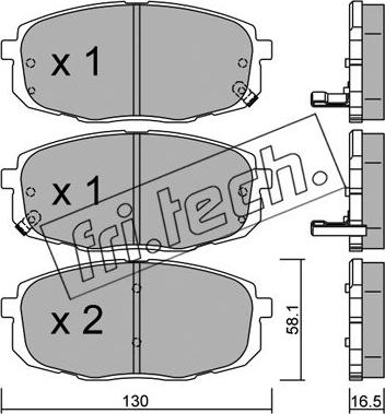 Fri.Tech. 529.0 - Тормозные колодки, дисковые, комплект onlydrive.pro