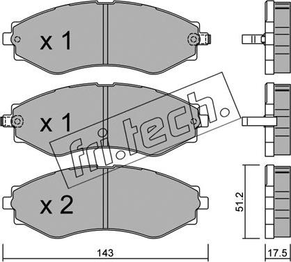 Fri.Tech. 525.0 - Brake Pad Set, disc brake onlydrive.pro