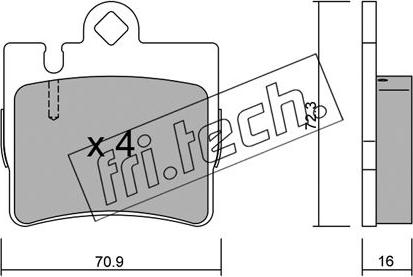 Fri.Tech. 613.0 - Bremžu uzliku kompl., Disku bremzes onlydrive.pro