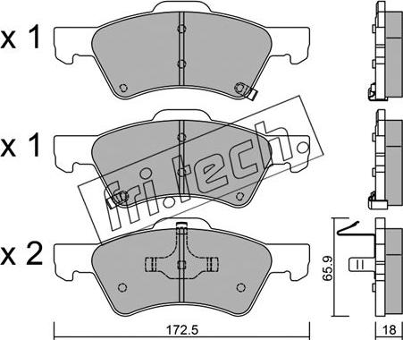 Fri.Tech. 639.0 - Тормозные колодки, дисковые, комплект onlydrive.pro