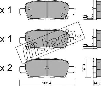 Fri.Tech. 628.0 - Brake Pad Set, disc brake onlydrive.pro