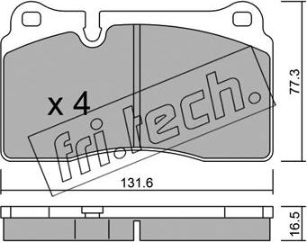 Fri.Tech. 675.0 - Bremžu uzliku kompl., Disku bremzes onlydrive.pro