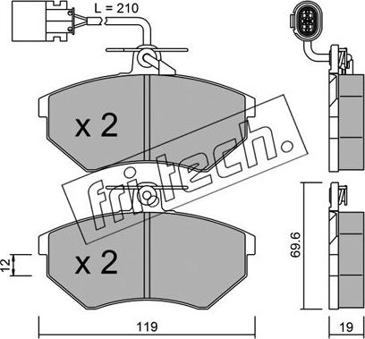 Fri.Tech. 052.1 - Bremžu uzliku kompl., Disku bremzes onlydrive.pro