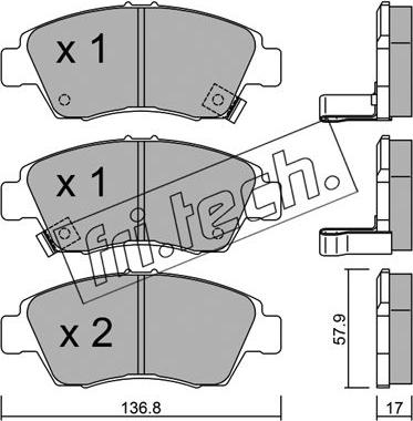 Fri.Tech. 178.0 - Тормозные колодки, дисковые, комплект onlydrive.pro