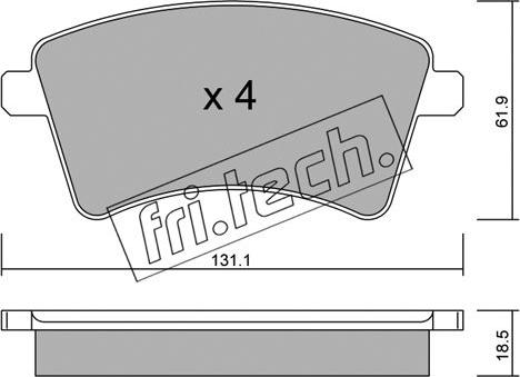 Fri.Tech. 828.0 - Brake Pad Set, disc brake onlydrive.pro