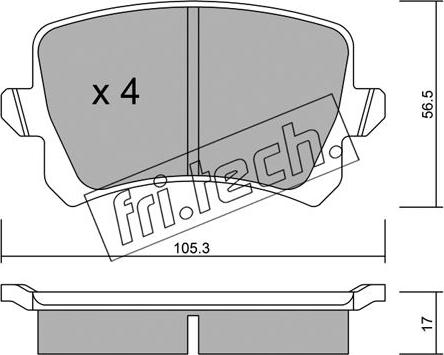 Fri.Tech. 822.0 - Тормозные колодки, дисковые, комплект onlydrive.pro