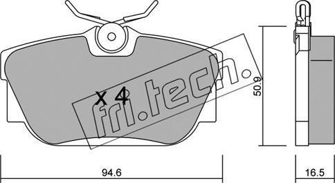 Fri.Tech. 355.0 - Brake Pad Set, disc brake onlydrive.pro