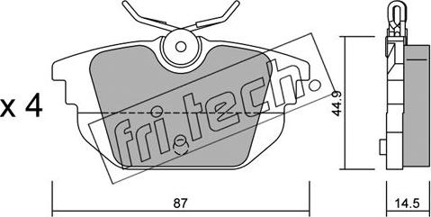 Fri.Tech. 308.0 - Brake Pad Set, disc brake onlydrive.pro