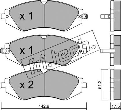 Fri.Tech. 303.0 - Тормозные колодки, дисковые, комплект onlydrive.pro