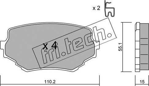 Fri.Tech. 258.0 - Brake Pad Set, disc brake onlydrive.pro