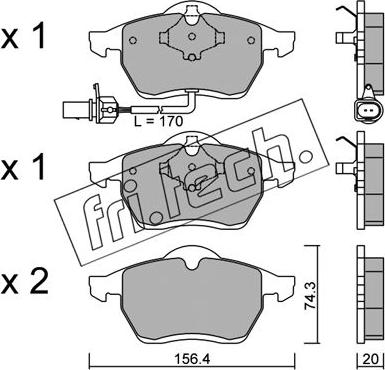 Fri.Tech. 288.1 - Brake Pad Set, disc brake onlydrive.pro