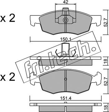 Fri.Tech. 283.2 - Brake Pad Set, disc brake onlydrive.pro