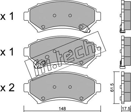 Fri.Tech. 712.0 - Brake Pad Set, disc brake onlydrive.pro