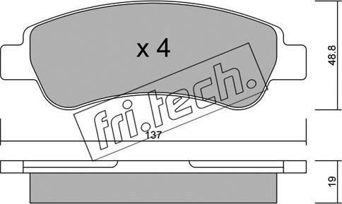 Fri.Tech. 726.0 - Bremžu uzliku kompl., Disku bremzes onlydrive.pro