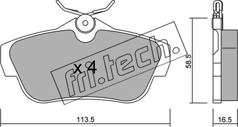 Fri.Tech. 728.0 - Тормозные колодки, дисковые, комплект onlydrive.pro