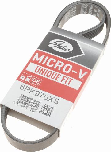 Gates 6PK970XS - V formos rumbuoti diržai onlydrive.pro