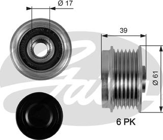 Gates OAP7042 - Pulley, alternator, freewheel clutch onlydrive.pro