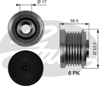 Gates OAP7055 - Pulley, alternator, freewheel clutch onlydrive.pro