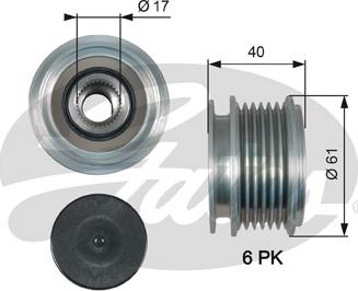 Gates OAP7013 - Pulley, alternator, freewheel clutch onlydrive.pro