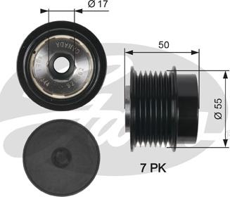 Gates OAP7017 - Hihnapyörä, laturi onlydrive.pro