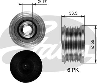 Gates OAP7080 - Pulley, alternator, freewheel clutch onlydrive.pro