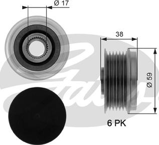 Gates OAP7039 - Шкив генератора, муфта onlydrive.pro