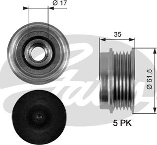 Gates OAP7033 - Шкив генератора, муфта onlydrive.pro