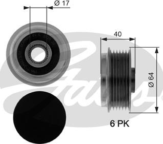 Gates OAP7037 - Piedziņas skriemelis, Ģenerators onlydrive.pro