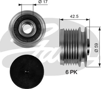 Gates OAP7106 - Piedziņas skriemelis, Ģenerators onlydrive.pro