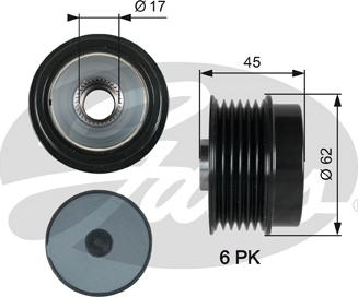 Gates OAP7180 - Hihnapyörä, laturi onlydrive.pro