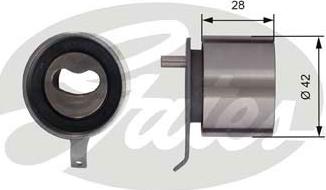 Gates T41267 - Spriegotājrullītis, Gāzu sadales mehānisma piedziņas siksna onlydrive.pro