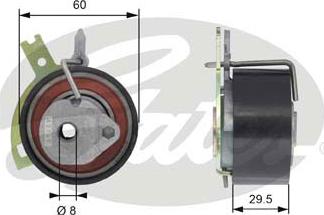 Gates T43186 - Įtempiklio skriemulys, paskirstymo diržas onlydrive.pro